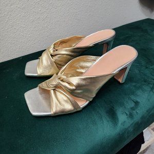 J Crew Metallic Leather Knot Sandals